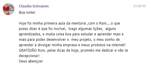 Depoimento Claudia Schramm - mentoria