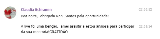Depoimento Claudia Schramm - live